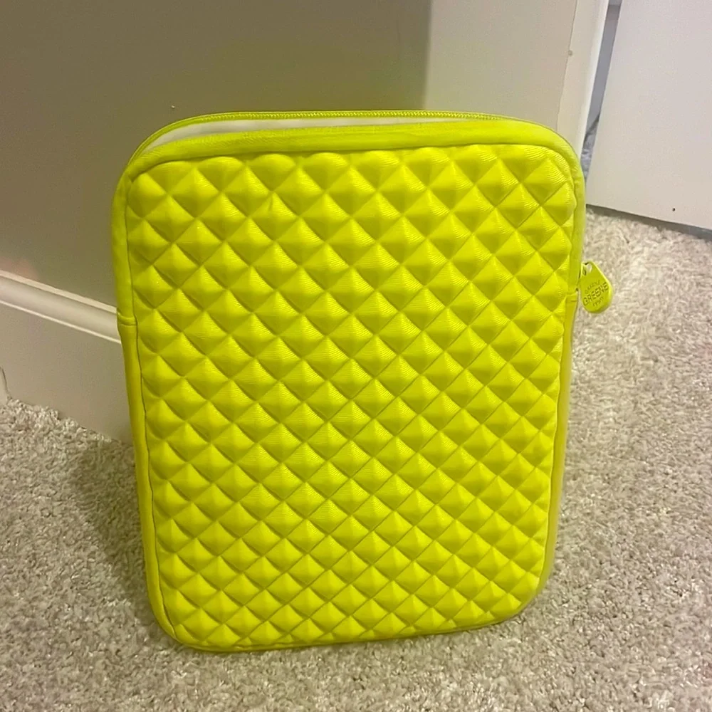 Neon yellow iPad case